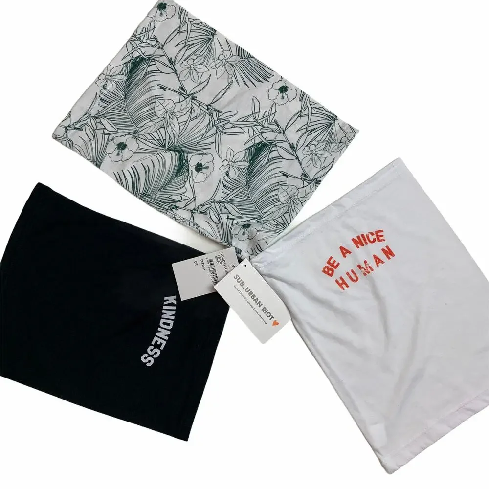 NWT Sub Urban Suburban Riot Gaiter Face Masks Buffs Set of 3 Nice Human Graphic